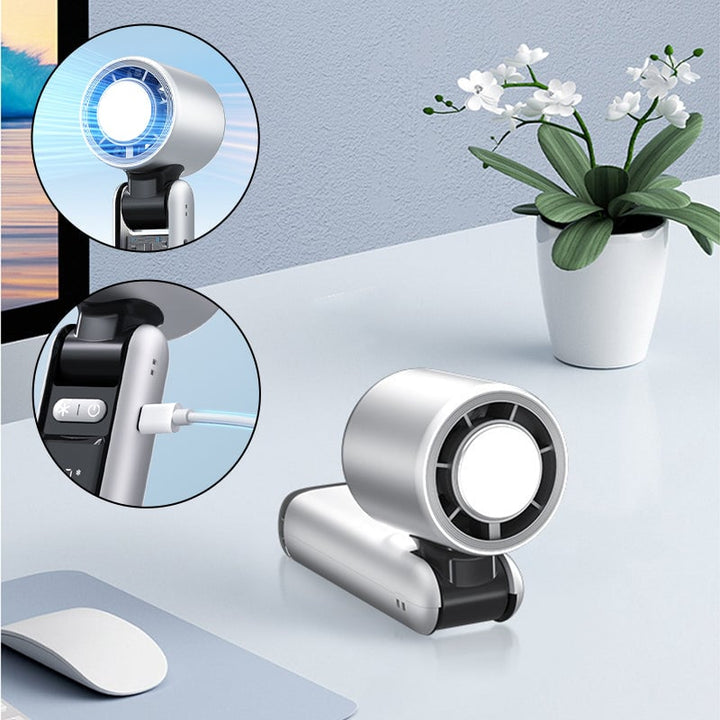 Folding Mini Håndholdt Høyhastighets USB Oppladbar Turbo Vifte | Skanto