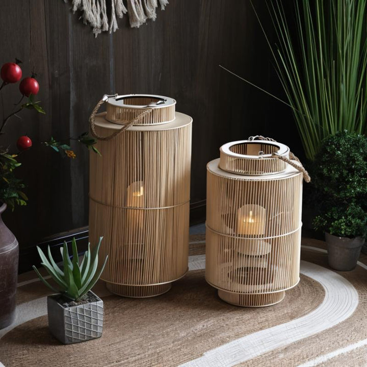 Imitasjon Bambus LED Lys Lantern Skanto