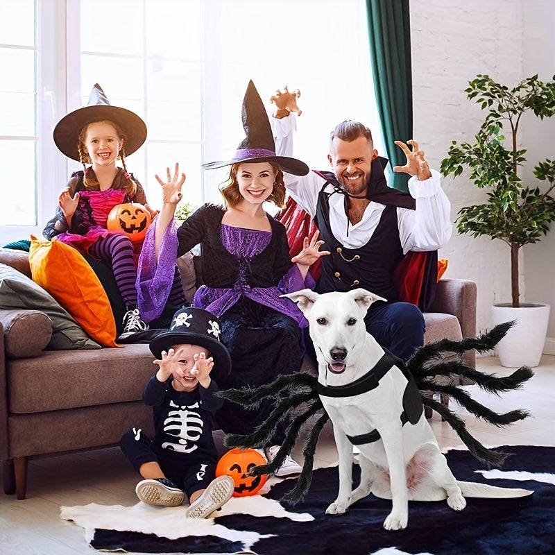 Skanto | Morsom Pels Hund Halloween Kostyme | Edderkopp Design