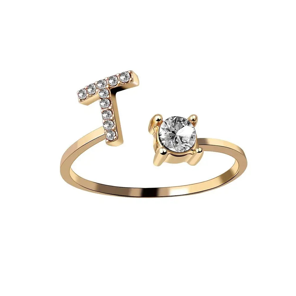 Skanto | Justerbar Delikat Diamant Bokstav Initial Ring
