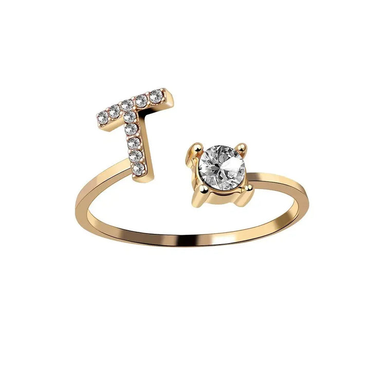 Skanto | Justerbar Delikat Diamant Bokstav Initial Ring