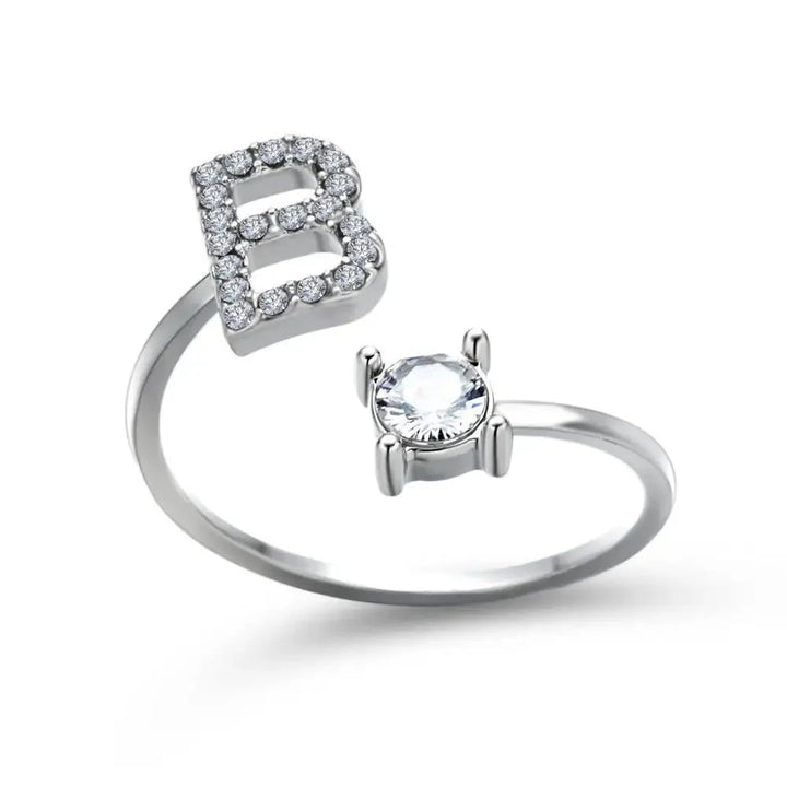 Skanto | Justerbar Delikat Diamant Bokstav Initial Ring