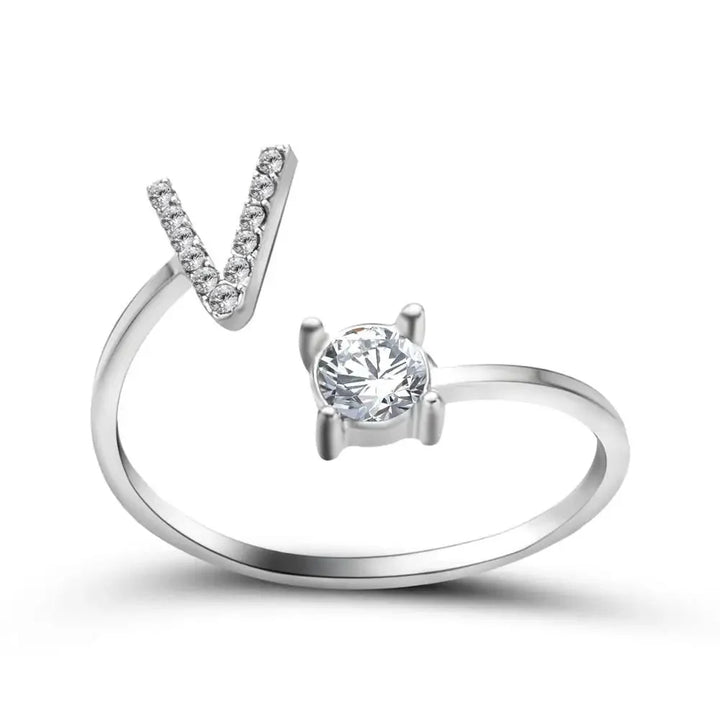 Skanto | Justerbar Delikat Diamant Bokstav Initial Ring