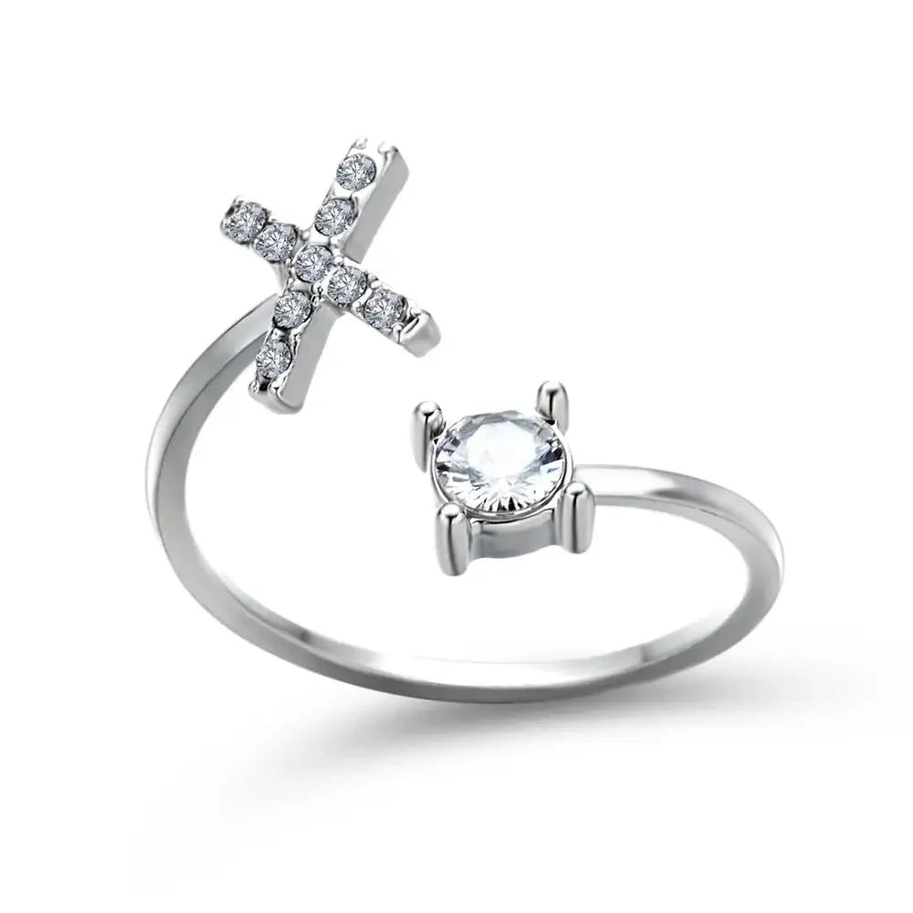 Skanto | Justerbar Delikat Diamant Bokstav Initial Ring