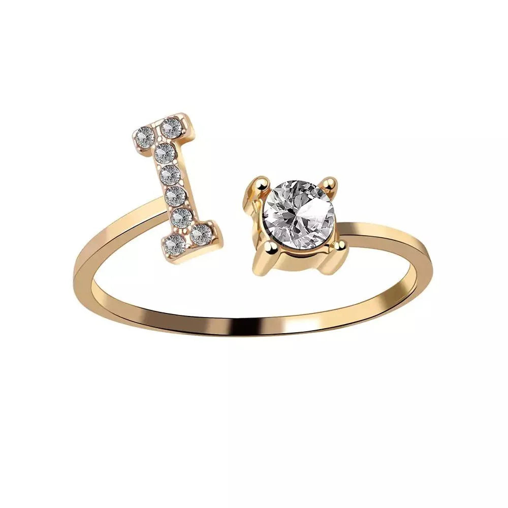 Skanto | Justerbar Delikat Diamant Bokstav Initial Ring
