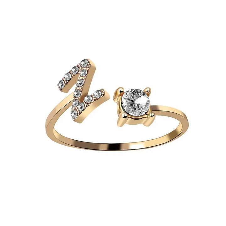 Skanto | Justerbar Delikat Diamant Bokstav Initial Ring