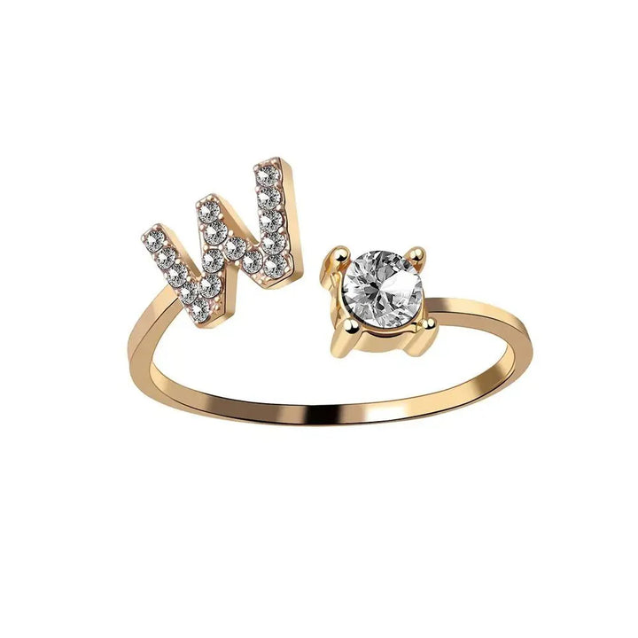 Skanto | Justerbar Delikat Diamant Bokstav Initial Ring