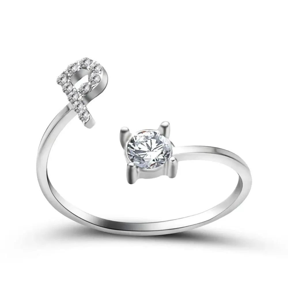 Skanto | Justerbar Delikat Diamant Bokstav Initial Ring