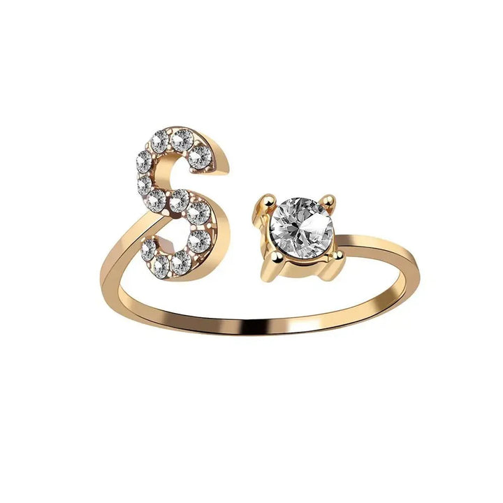 Skanto | Justerbar Delikat Diamant Bokstav Initial Ring