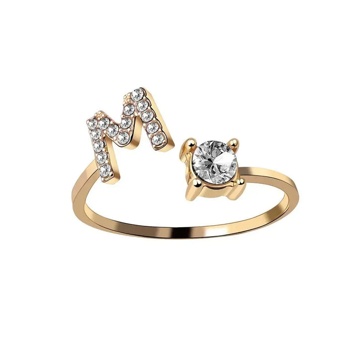 Skanto | Justerbar Delikat Diamant Bokstav Initial Ring