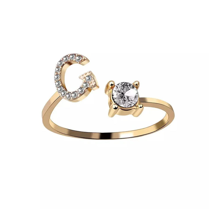 Skanto | Justerbar Delikat Diamant Bokstav Initial Ring