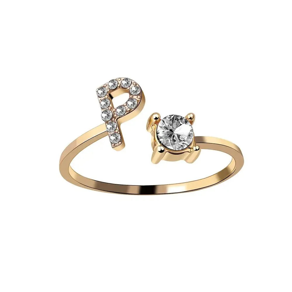 Skanto | Justerbar Delikat Diamant Bokstav Initial Ring