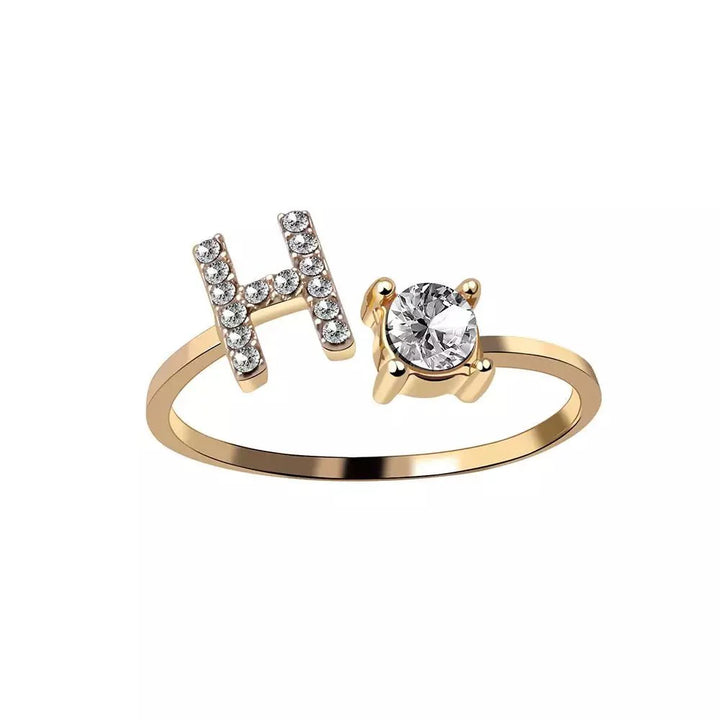 Skanto | Justerbar Delikat Diamant Bokstav Initial Ring