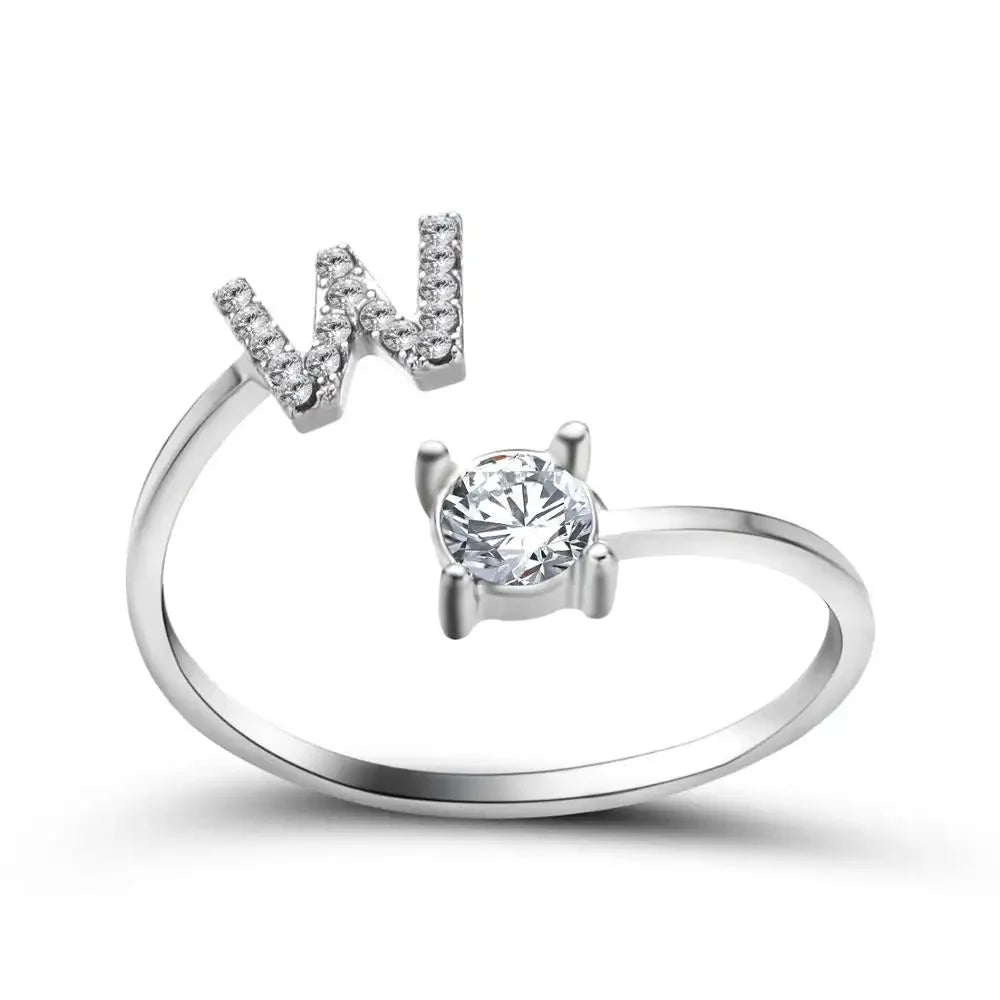 Skanto | Justerbar Delikat Diamant Bokstav Initial Ring