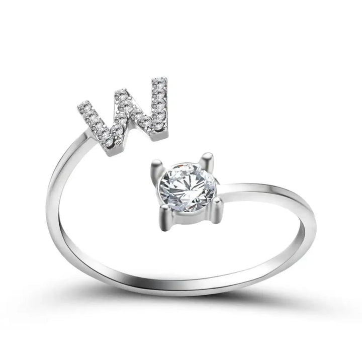 Skanto | Justerbar Delikat Diamant Bokstav Initial Ring