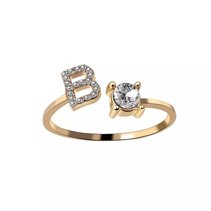 Skanto | Justerbar Delikat Diamant Bokstav Initial Ring