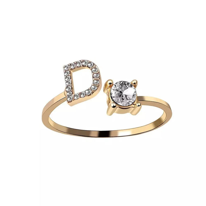 Skanto | Justerbar Delikat Diamant Bokstav Initial Ring