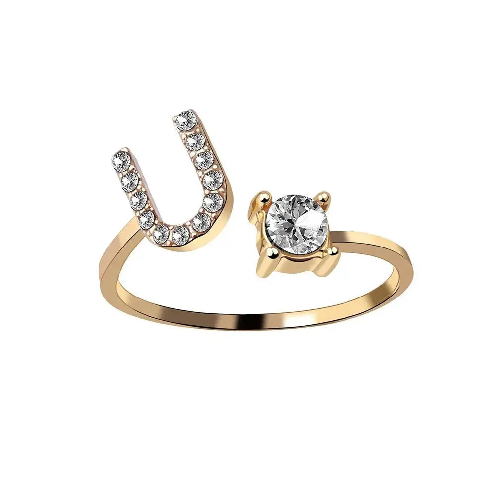 Skanto | Justerbar Delikat Diamant Bokstav Initial Ring
