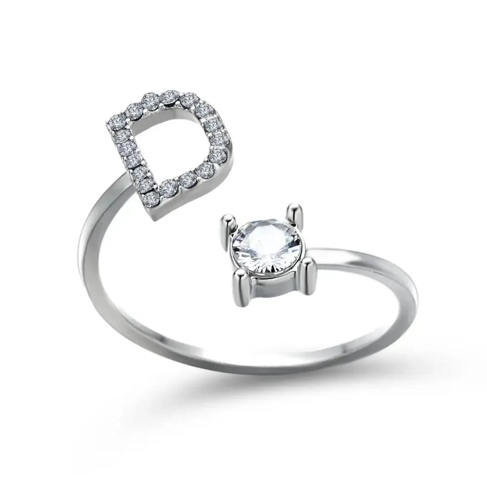 Skanto | Justerbar Delikat Diamant Bokstav Initial Ring