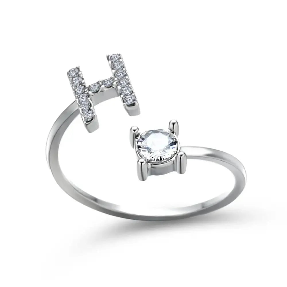 Skanto | Justerbar Delikat Diamant Bokstav Initial Ring