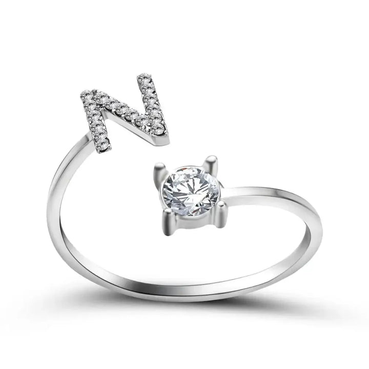Skanto | Justerbar Delikat Diamant Bokstav Initial Ring