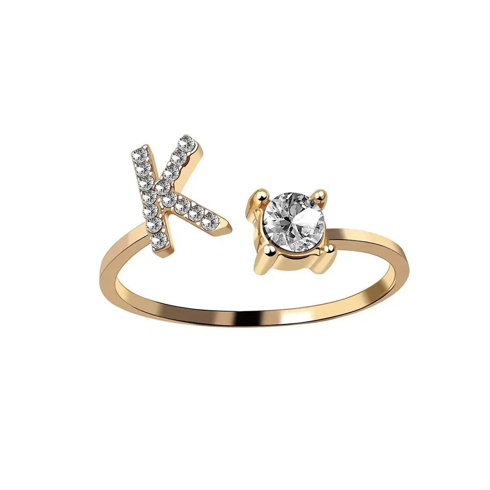 Skanto | Justerbar Delikat Diamant Bokstav Initial Ring