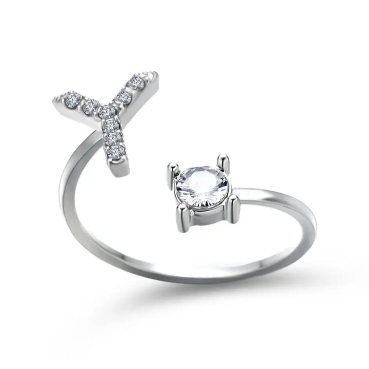Skanto | Justerbar Delikat Diamant Bokstav Initial Ring