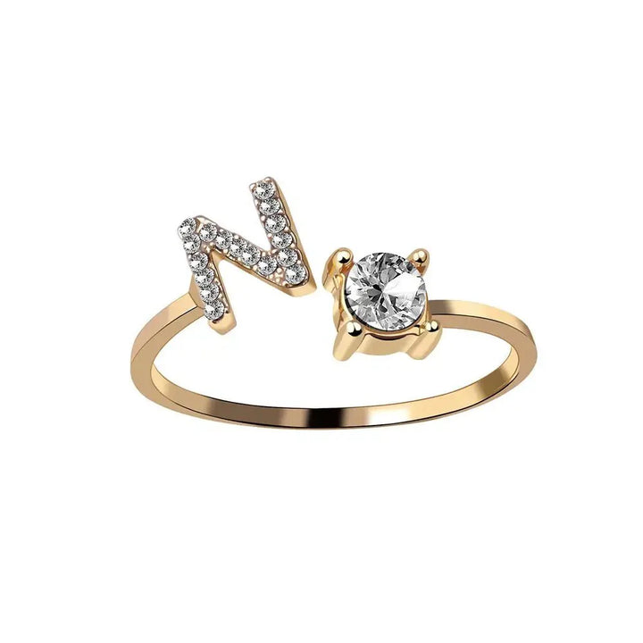 Skanto | Justerbar Delikat Diamant Bokstav Initial Ring
