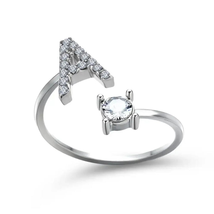 Skanto | Justerbar Delikat Diamant Bokstav Initial Ring