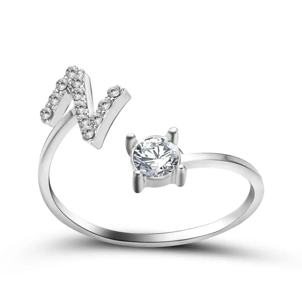 Skanto | Justerbar Delikat Diamant Bokstav Initial Ring