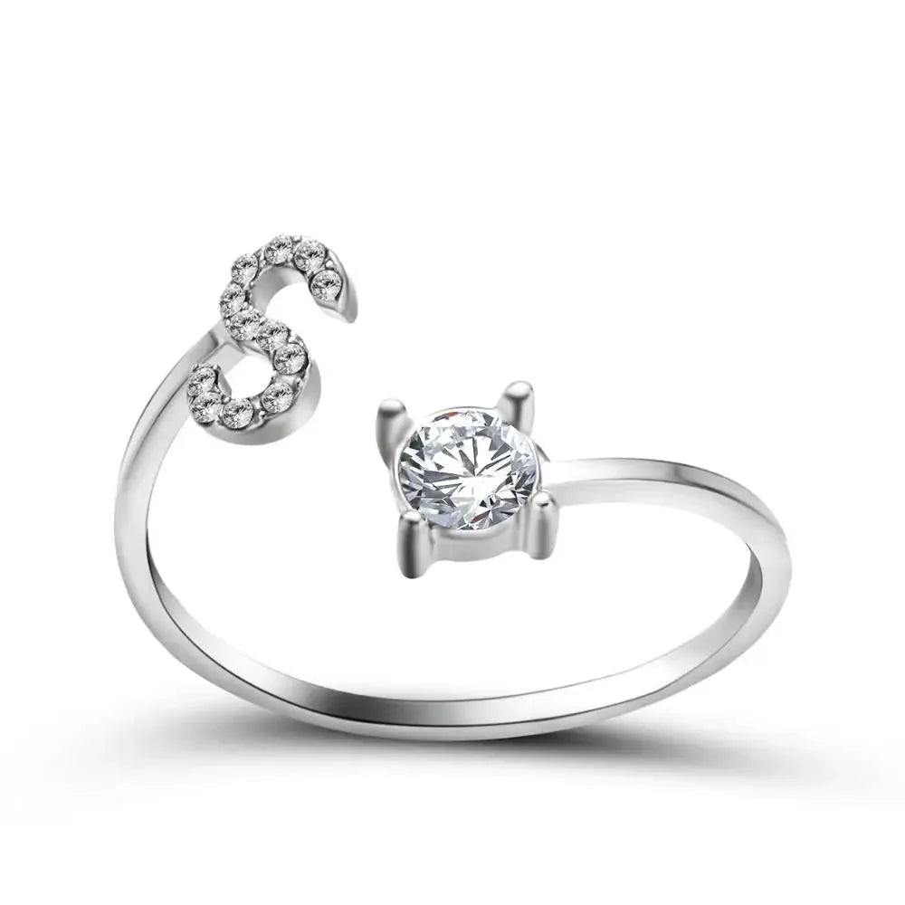 Skanto | Justerbar Delikat Diamant Bokstav Initial Ring