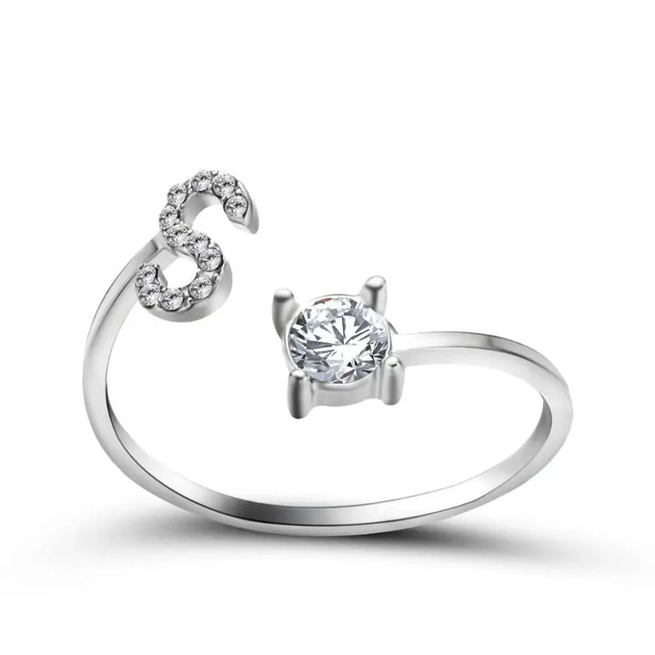 Skanto | Justerbar Delikat Diamant Bokstav Initial Ring
