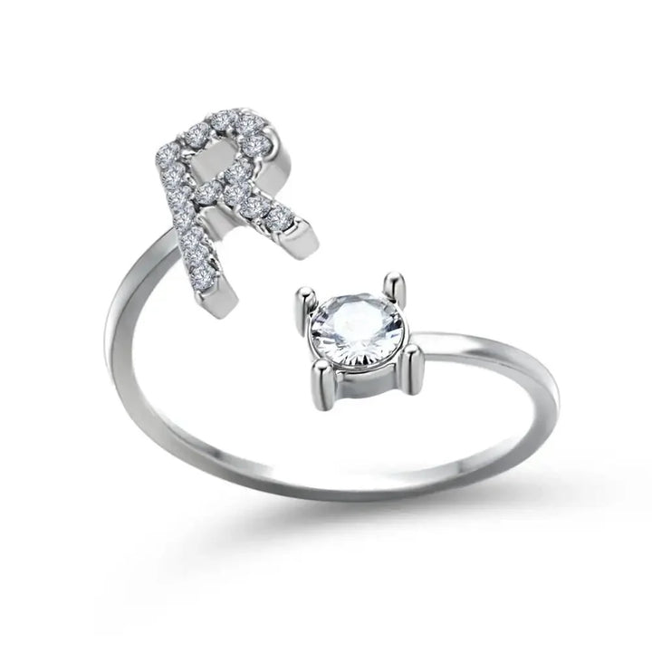 Skanto | Justerbar Delikat Diamant Bokstav Initial Ring