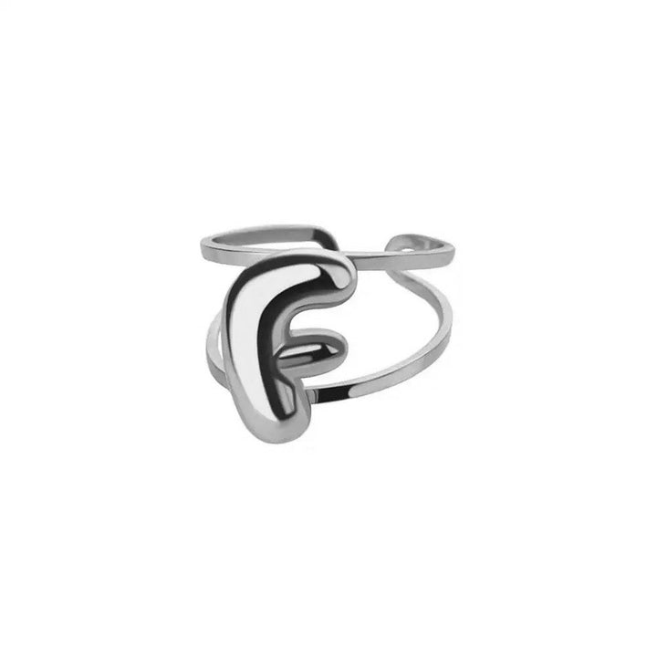 Skanto | Justerbar Åpen Bånd Boblebokstav Initial Ring