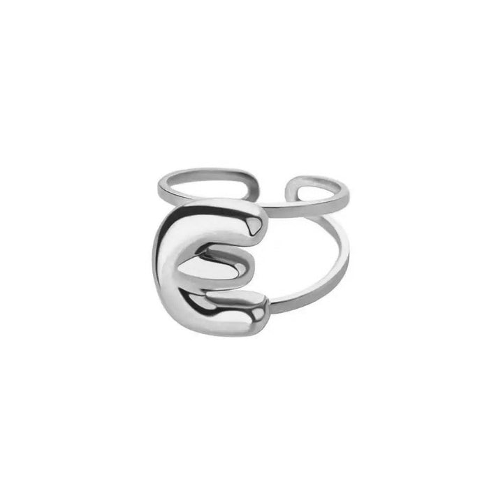 Skanto | Justerbar Åpen Bånd Boblebokstav Initial Ring