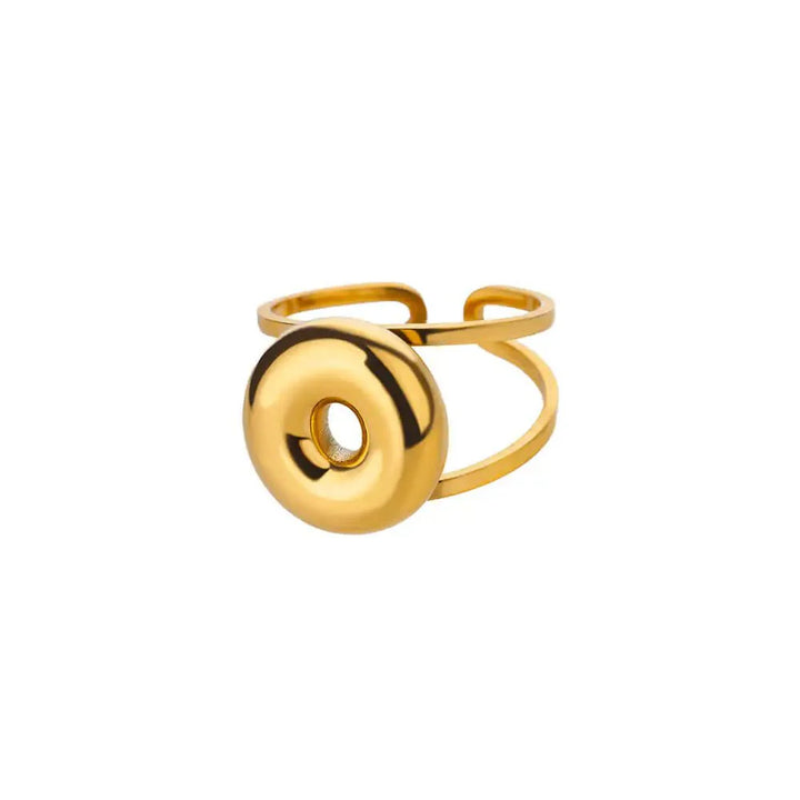 Skanto | Justerbar Åpen Bånd Boblebokstav Initial Ring