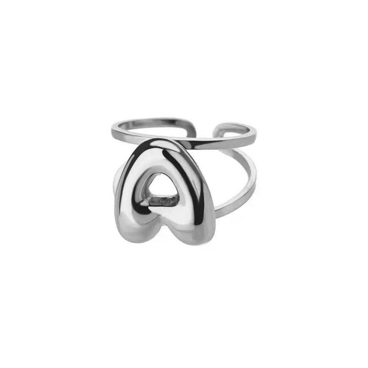 Skanto | Justerbar Åpen Bånd Boblebokstav Initial Ring