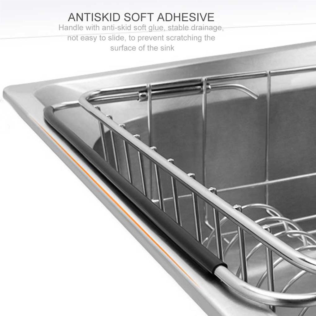 Justerbar Over Sink Tørkerack i Rustfritt Stål Rustfritt Dreneringsrack | Skanto
