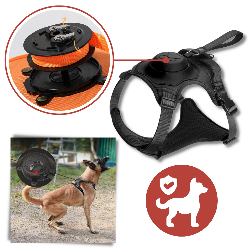 Justerbart og ergonomisk sett med hundesele og bånd
