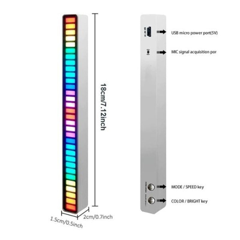Trådløs lydaktivert RGB lysstripe | Skanto