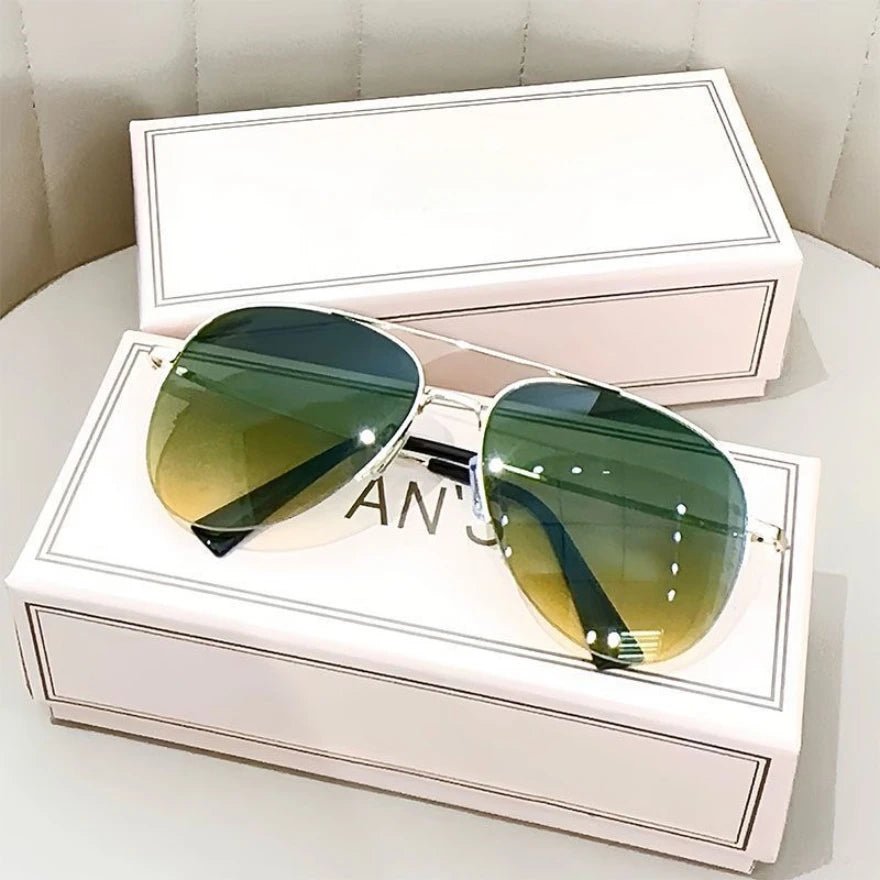 Skanto | AEROVIEW SHADES – Gradient Pilot Solbriller med UV400 Beskyttelse for Menn