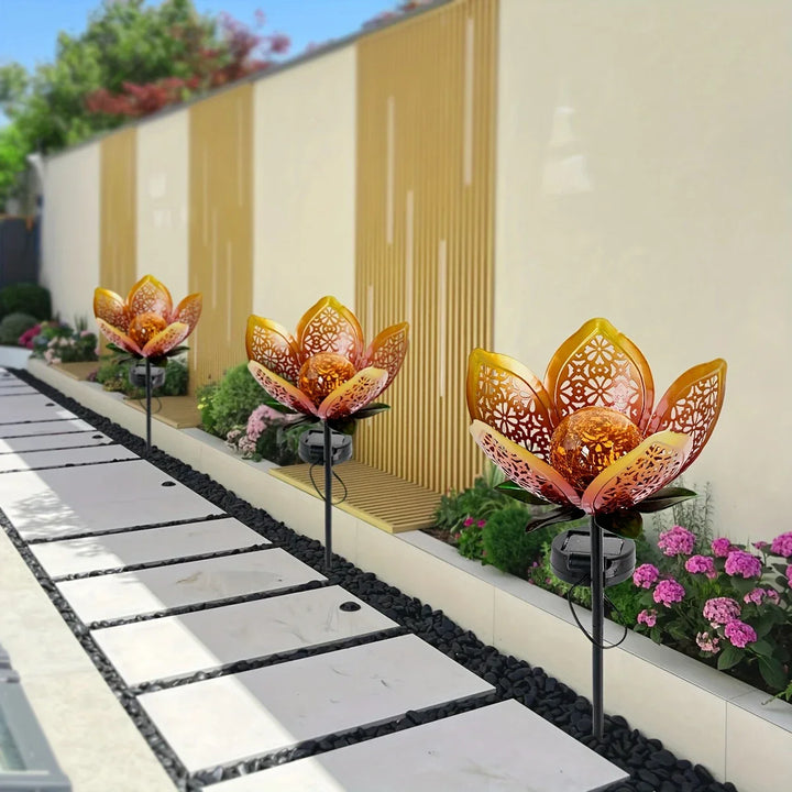 Skanto | Solhagebelysning Lotusblomst – Dekorativ LED utendørsbelysning for hage og gårdsplass