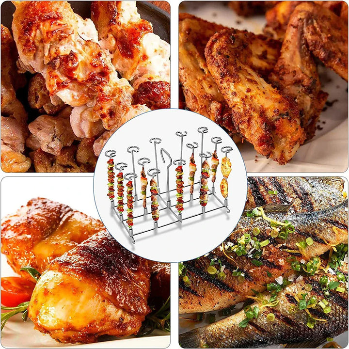 Luftfrityrgrill i rustfritt stål rektangulært stekerack BBQ-spyd | Skanto