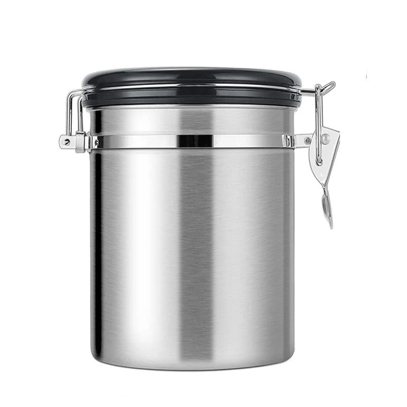 Lukket Kaffecontainer CO2 Ventil Oppbevaringsbeholder med Ske | Skanto