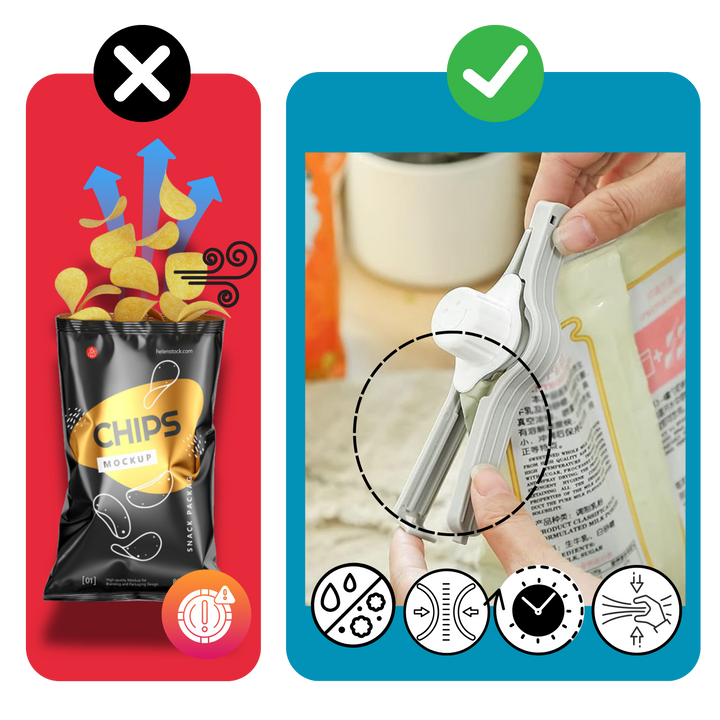 Lufttette Chipsposeklemmer