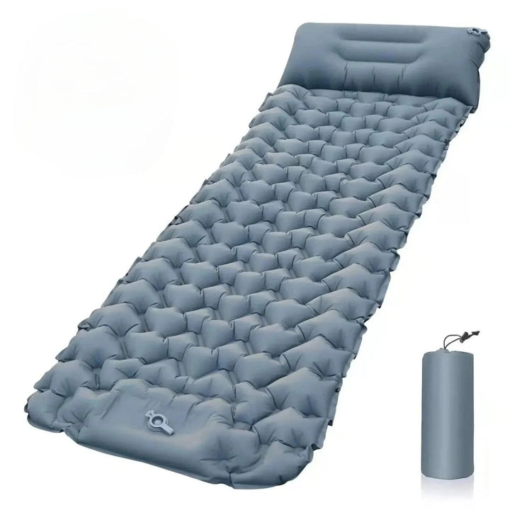 Skanto | AirTrek Mat – Oppblåsbar Campingmatte med Fotpumpe & Innebygd Pute