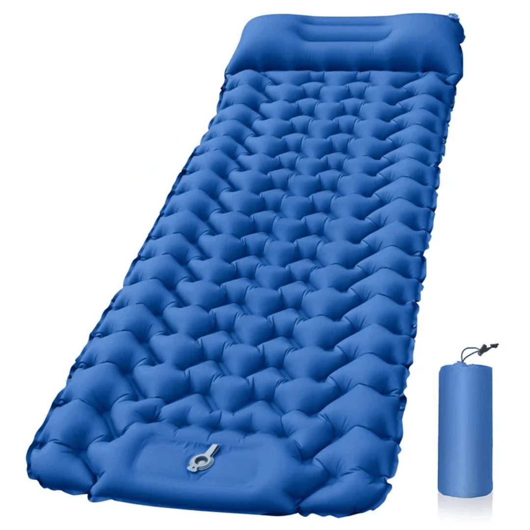Skanto | AirTrek Mat – Oppblåsbar Campingmatte med Fotpumpe & Innebygd Pute