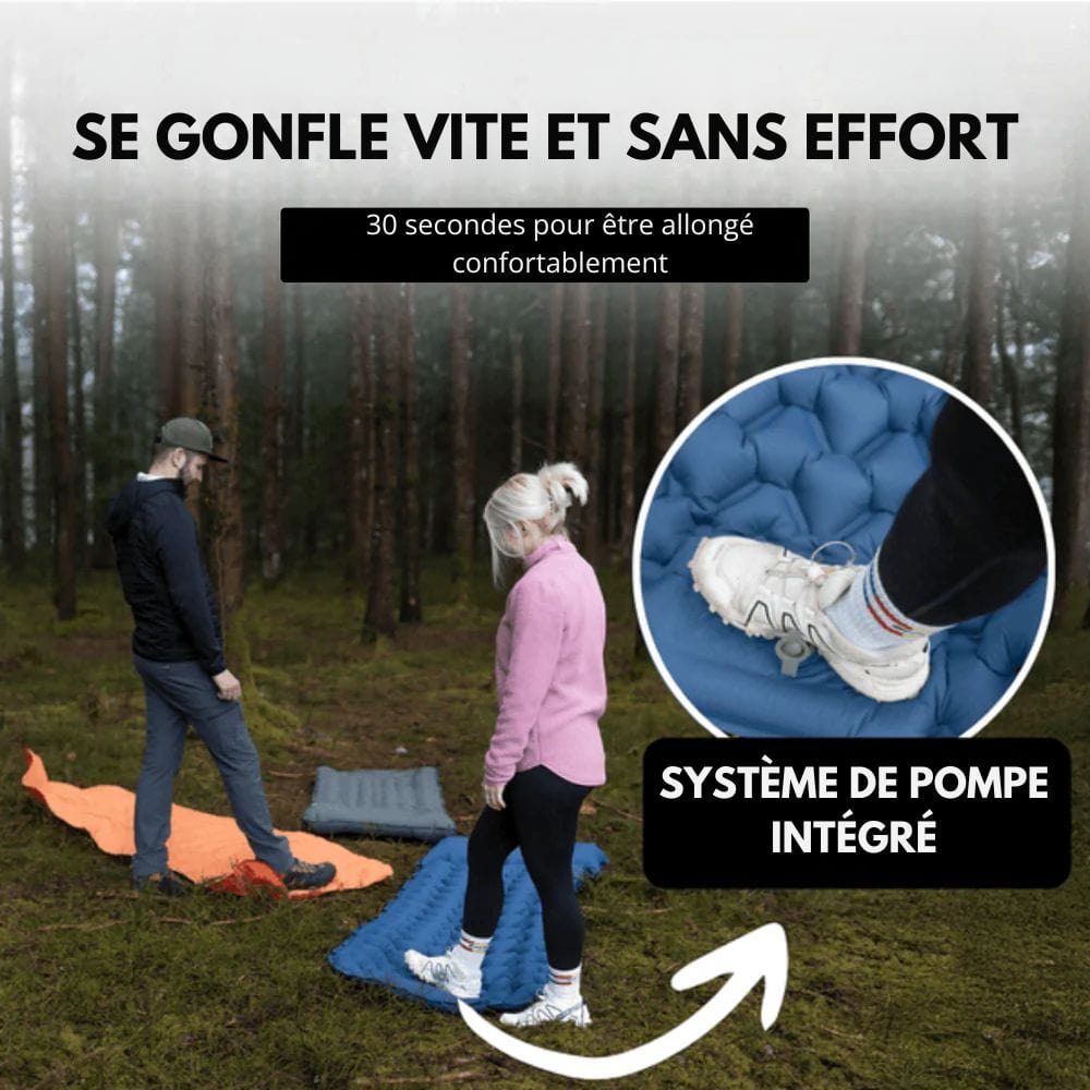 Skanto | AirTrek Mat – Oppblåsbar Campingmatte med Fotpumpe & Innebygd Pute
