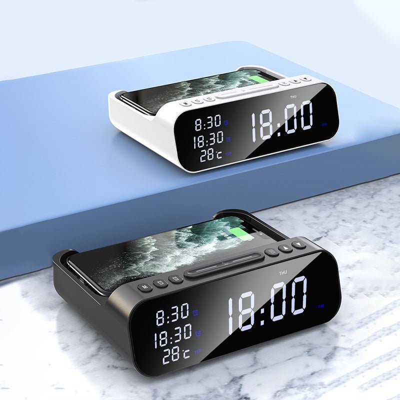 ChargeTime Pro – Digital vekkerklokke med trådløs lading og stor skjerm Skanto