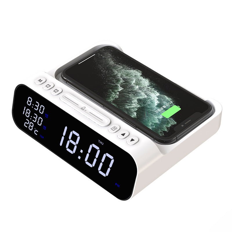 ChargeTime Pro – Digital vekkerklokke med trådløs lading og stor skjerm Skanto